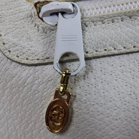 Vintage Blondie GG Style Center Striped Ribbon White Leather Style Shoulder Bag - Picture 9 of 11